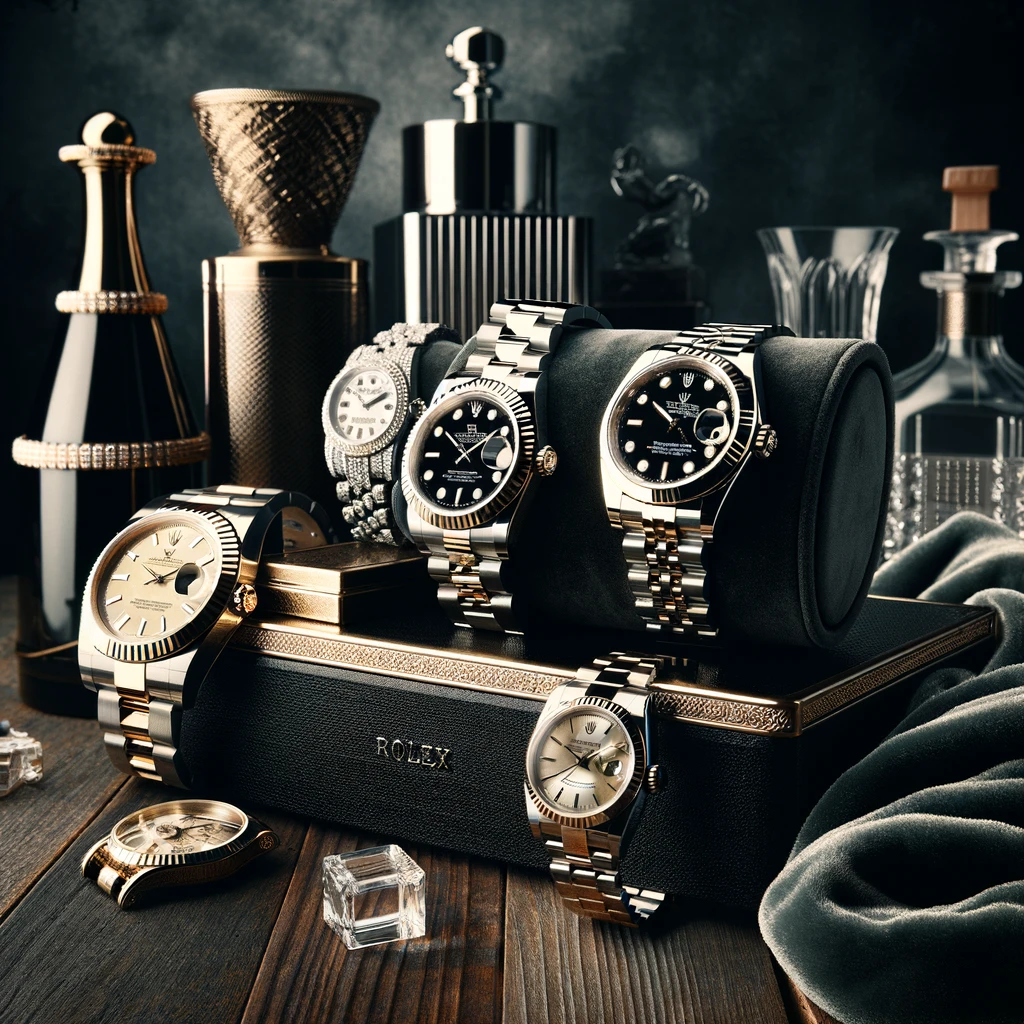 a group of watches on a box